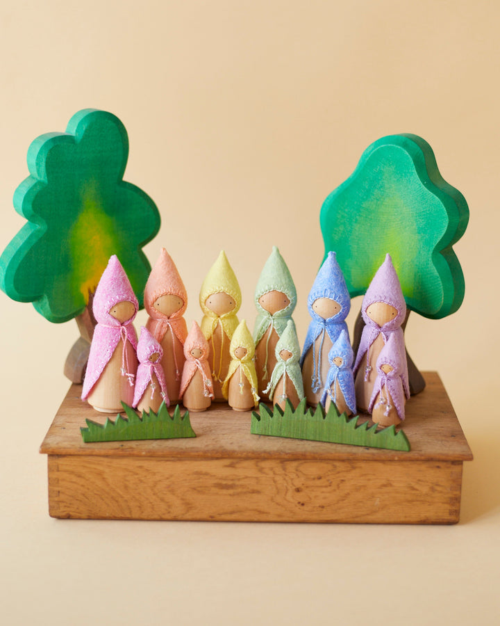 Mini Pastel Blue Wooden Gnome