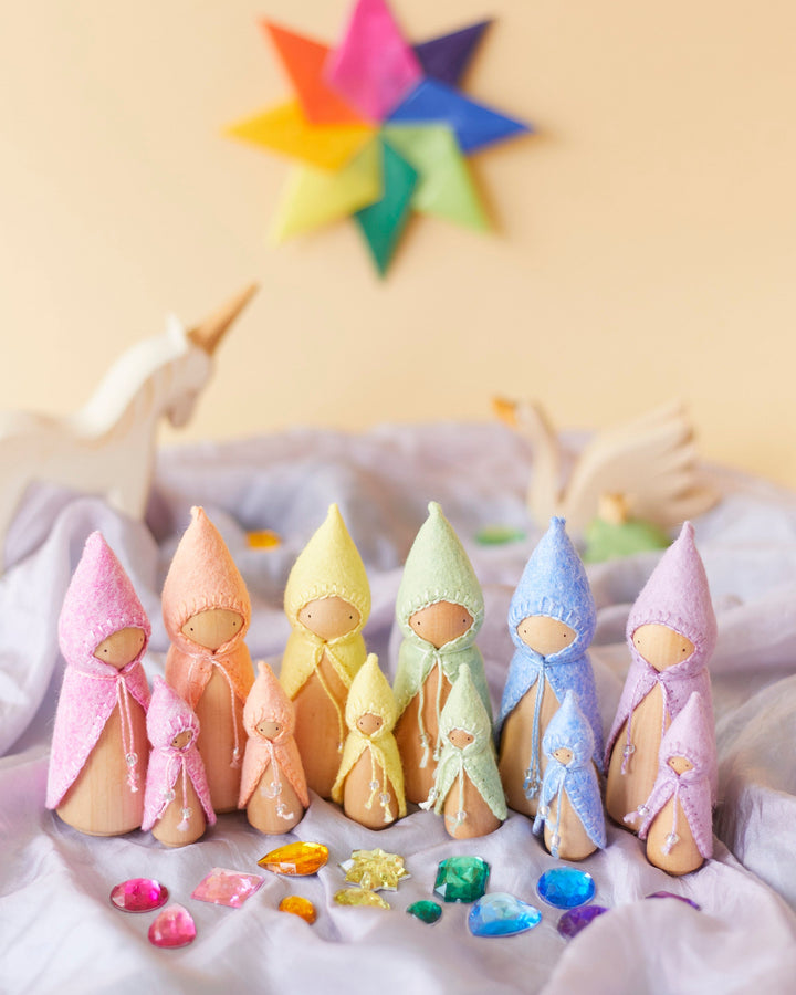 Pastel Orange Wooden Gnome