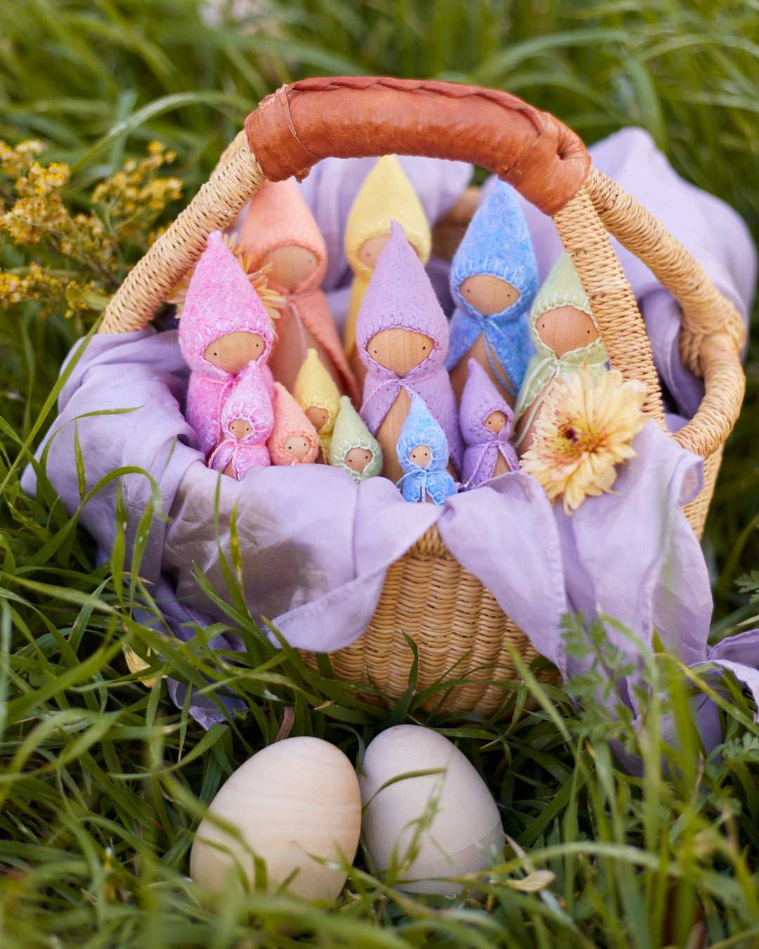 Mini Pastel Blue Wooden Gnome