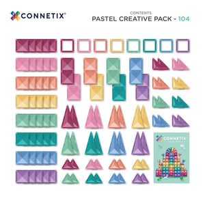 Pastel magnetic tile triangles fanned into a circle