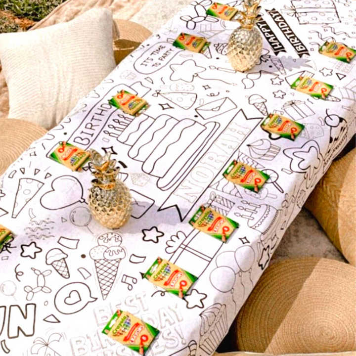 Happy Birthday Coloring Tablecloth