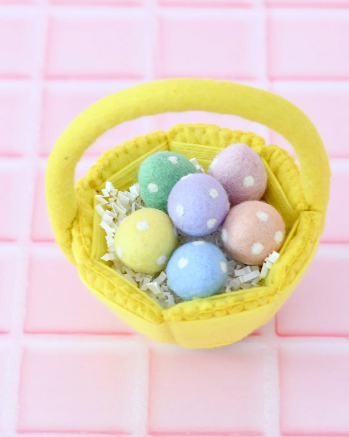 Sale Petite Yellow Felt Easter Basket