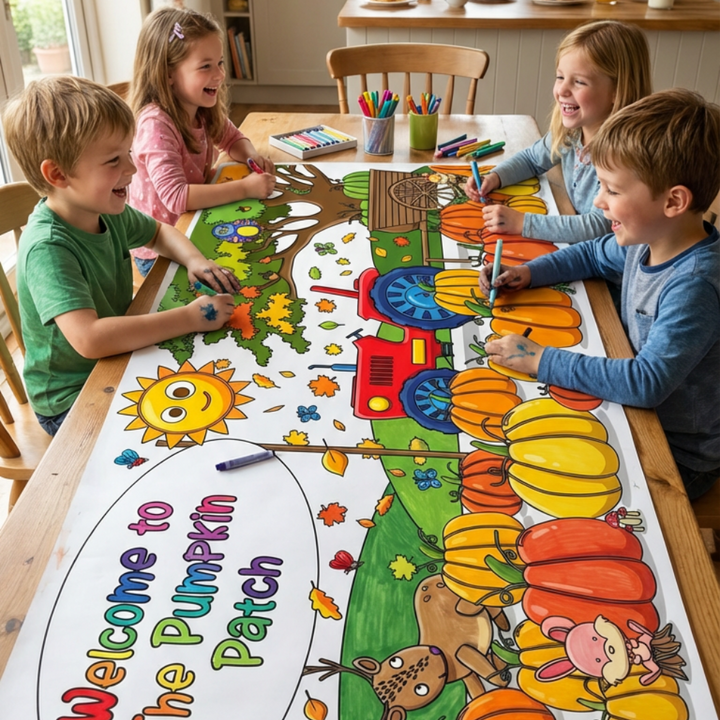 Pumpkin Patch Coloring Tablecloth