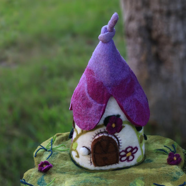 Pre-Order Purple Flower Fairy House and Mat
