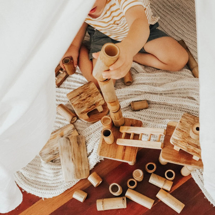 Q Toys Bamboo Building Set with Houses