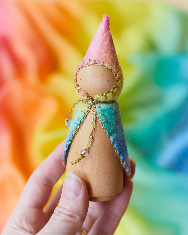 Rainbow Wooden Gnome