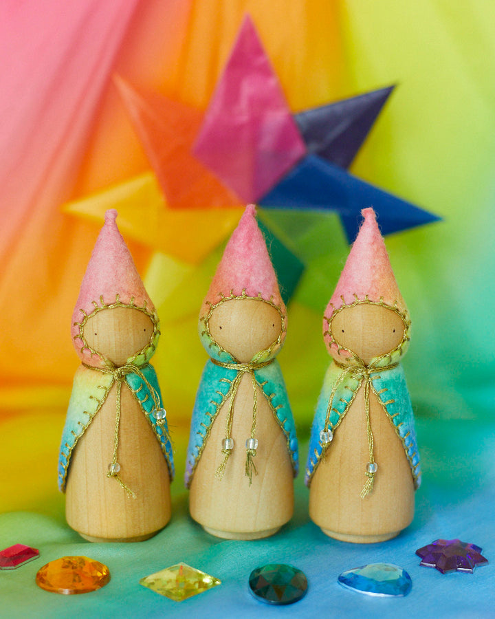 Rainbow Wooden Gnome