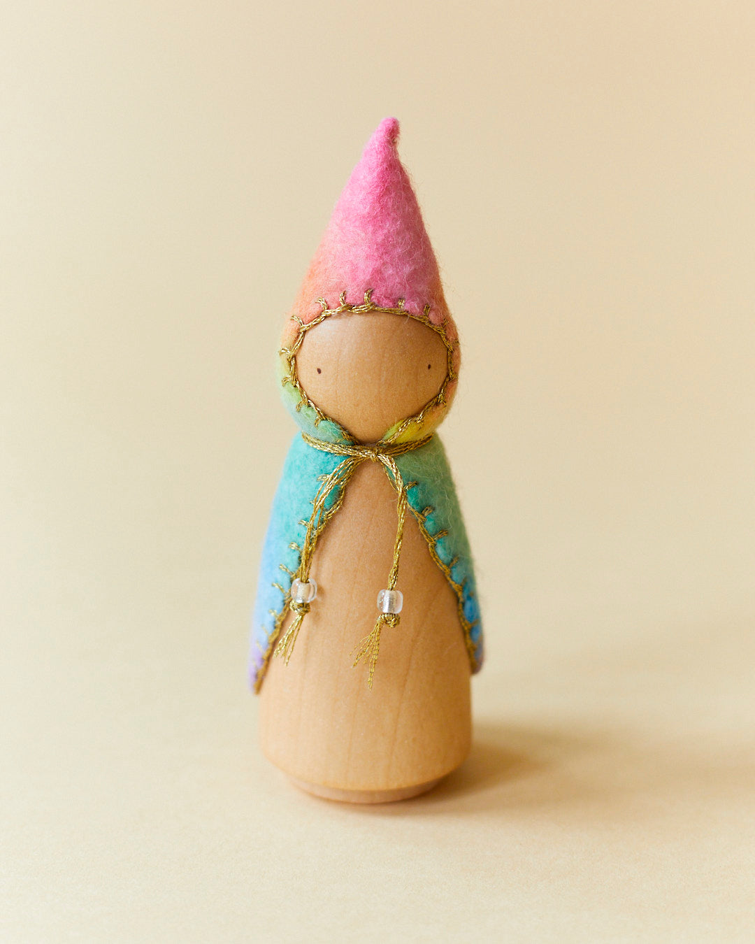 Rainbow Wooden Gnome