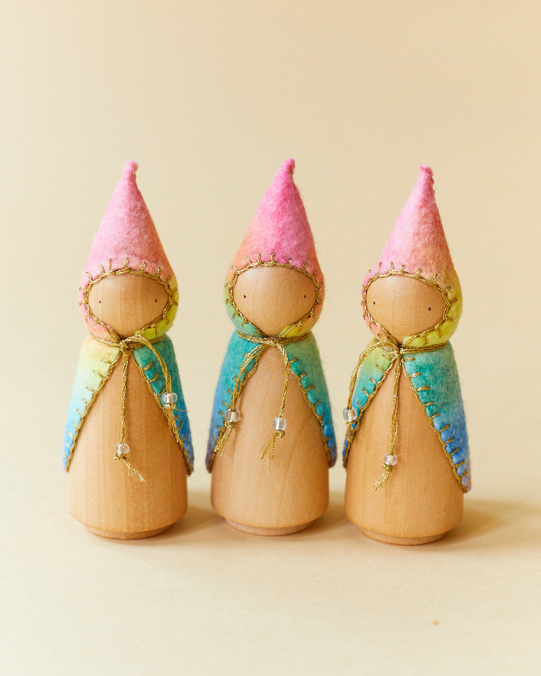 Rainbow Wooden Gnome