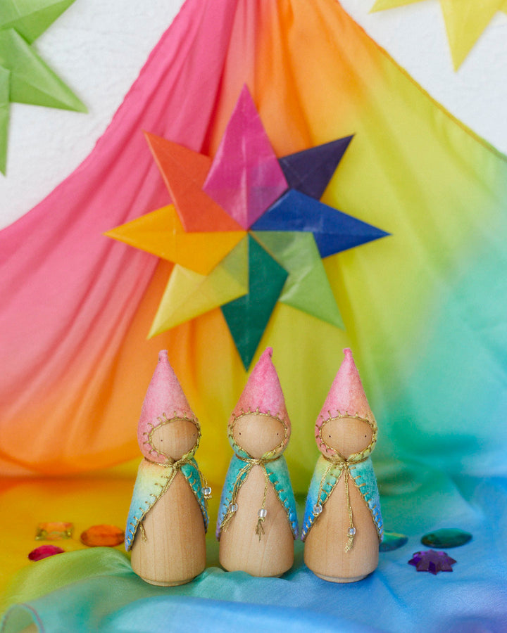 Rainbow Wooden Gnome