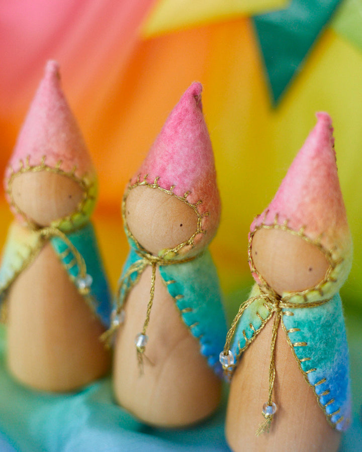 Rainbow Wooden Gnome