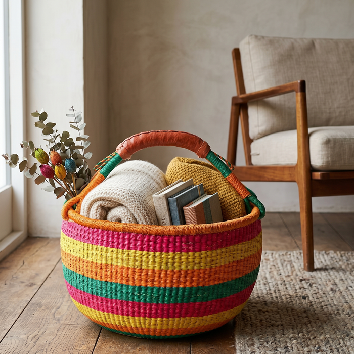 Rainbow, Large Bolga Basket