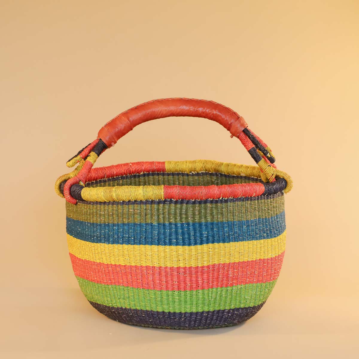Stripes Bolga Basket, Large