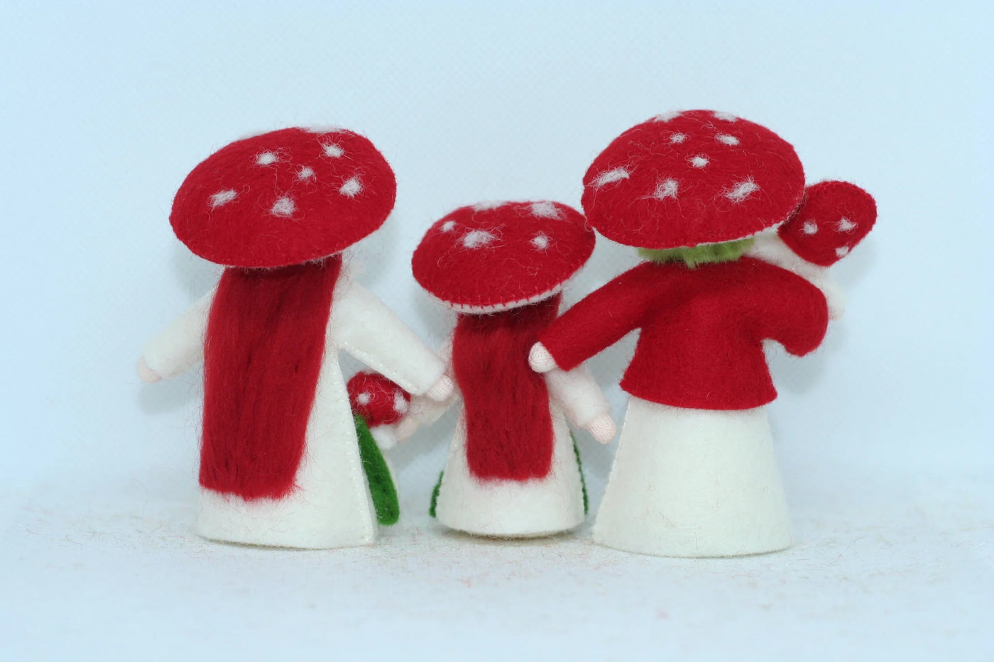 Sale Red Mushroom Family | Fair Skin Tone | Set of 4 Dolls