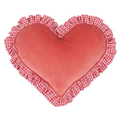 "Red" Heart Pillow with Checkered Frill