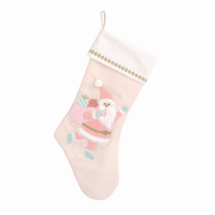Mon Ami pink Santa Christmas stocking