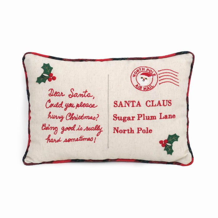 Mon Ami Dear Santa letter accent holiday pillow