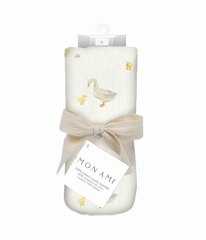 Mon Ami Mother Goose themed baby swaddle blanket
