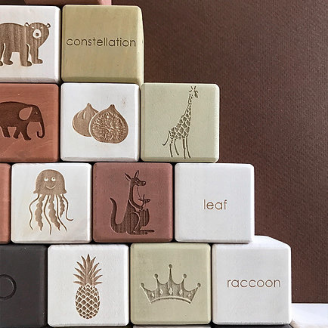 Pre-Order Sabo Concept Alphabet Blocks, Olive