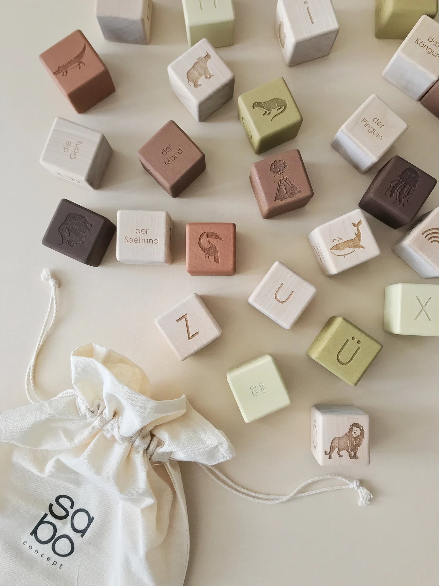 Pre-Order Sabo Concept Alphabet Blocks, Olive