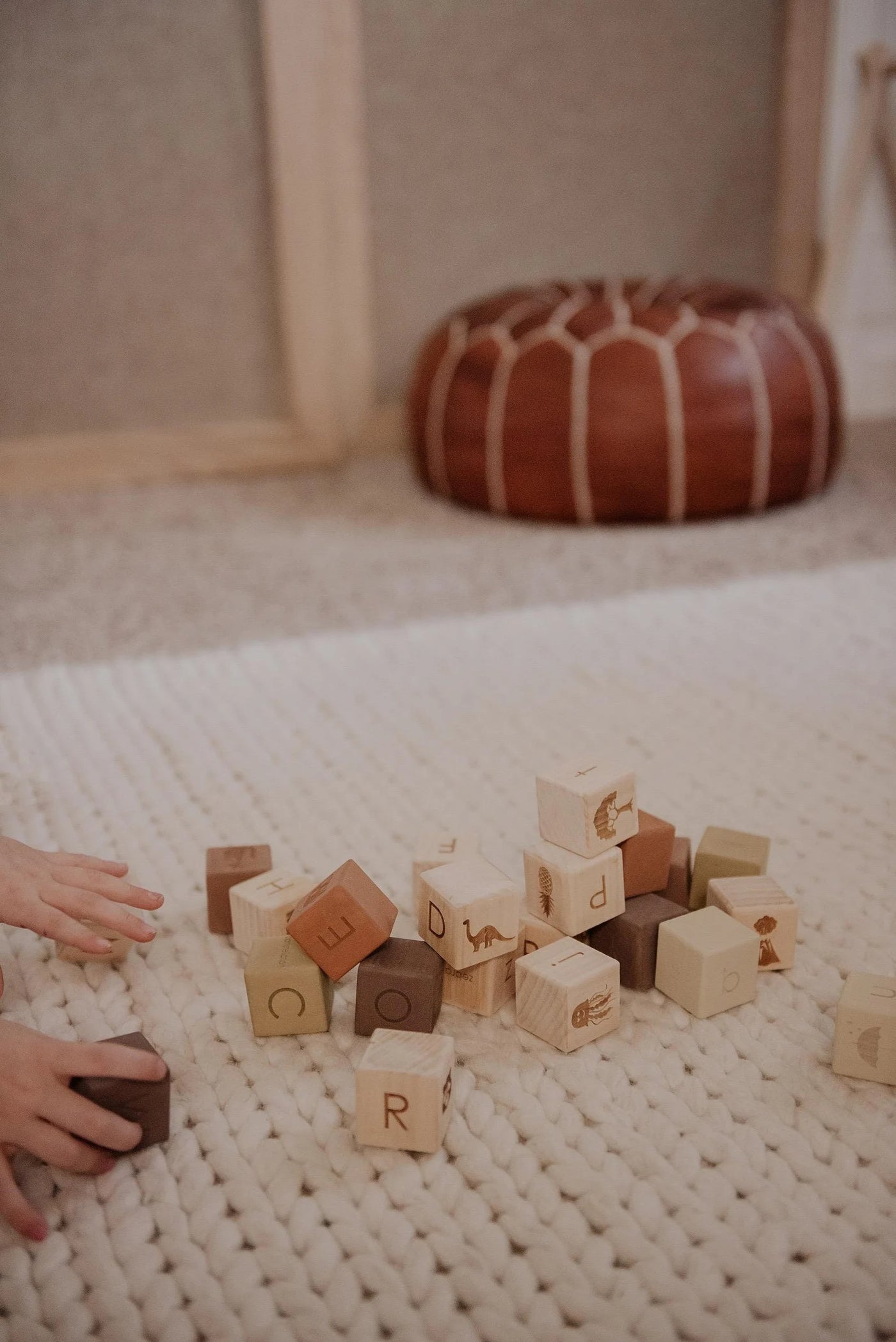 Pre-Order Sabo Concept Alphabet Blocks, Olive