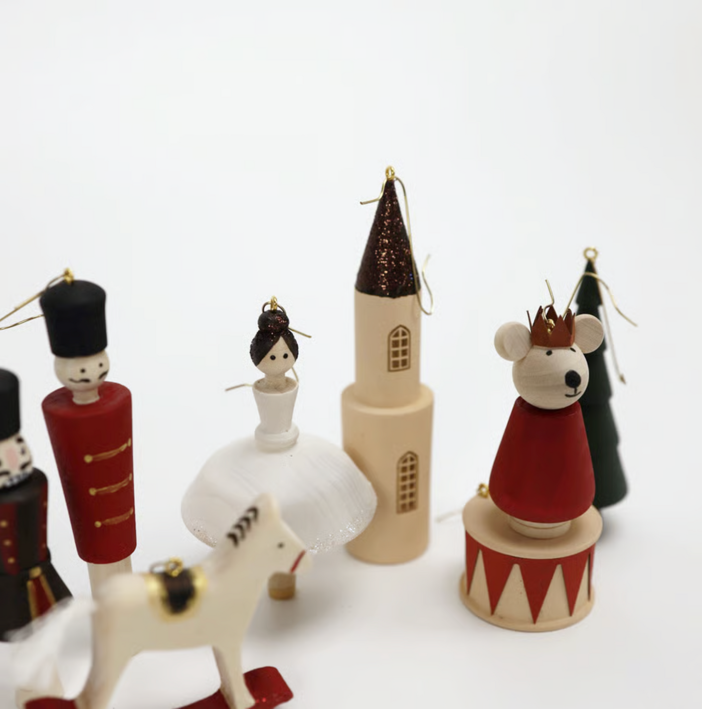 Pre-Order Sabo Concept Wooden Christmas Ornaments – Nutcracker, Ballerina, Mouse King & Soldiers (9-Piece Set)
