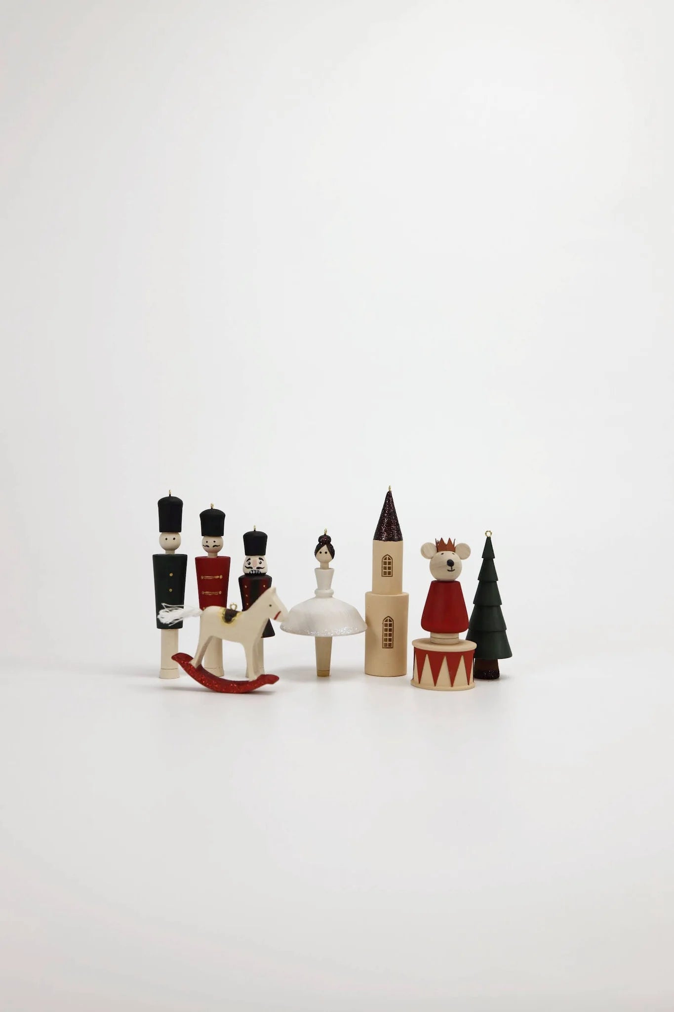 Pre-Order Sabo Concept Wooden Christmas Ornaments – Nutcracker, Ballerina, Mouse King & Soldiers (9-Piece Set)