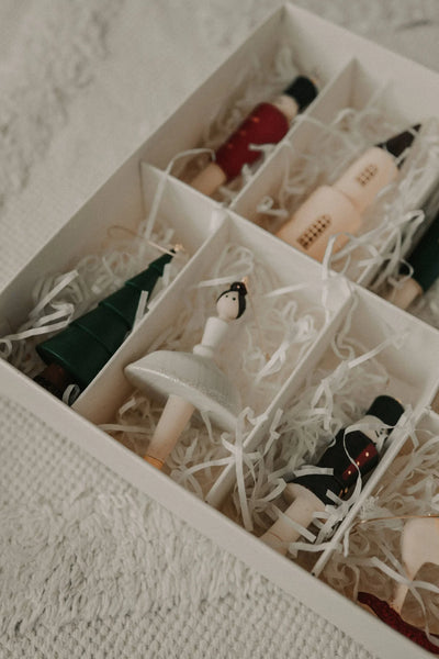 Pre-Order Sabo Concept Wooden Christmas Ornaments – Nutcracker, Ballerina, Mouse King & Soldiers (9-Piece Set)