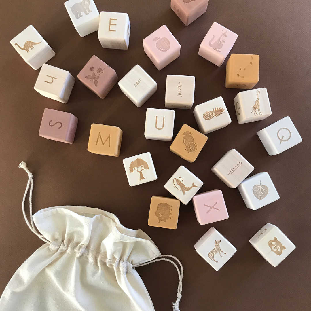 Pre-Order Sabo Concept Alphabet Blocks, Light Pink