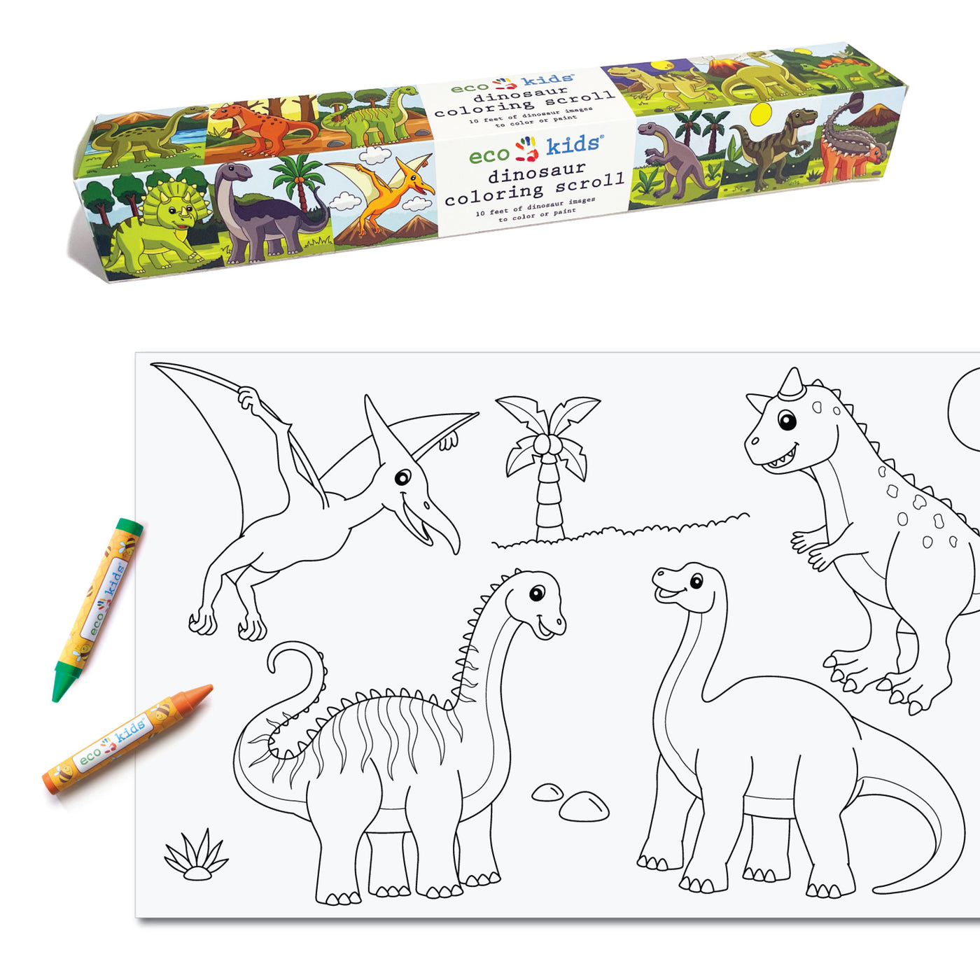 Eco-Kids Coloring Scroll, Dinosaur