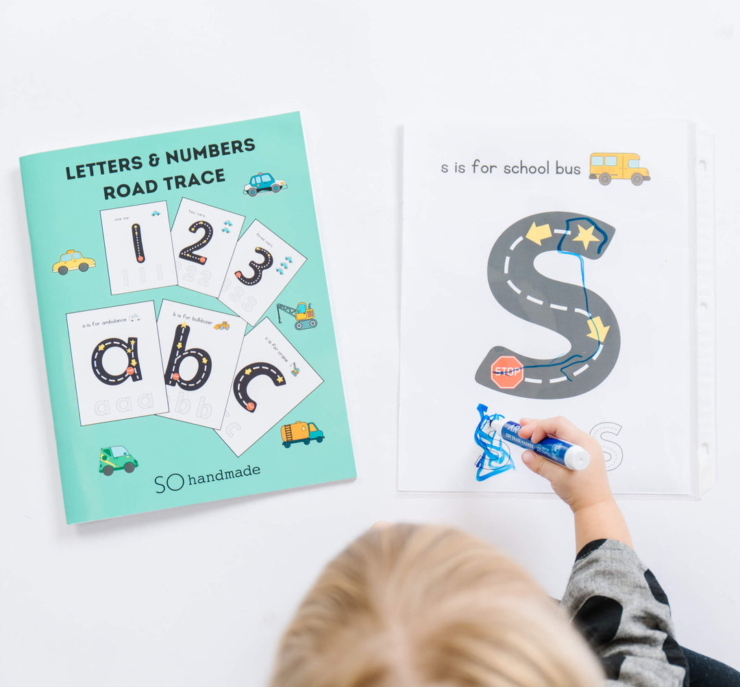 Road Trace Activity Book: Alphabet &amp; Numbers Learning