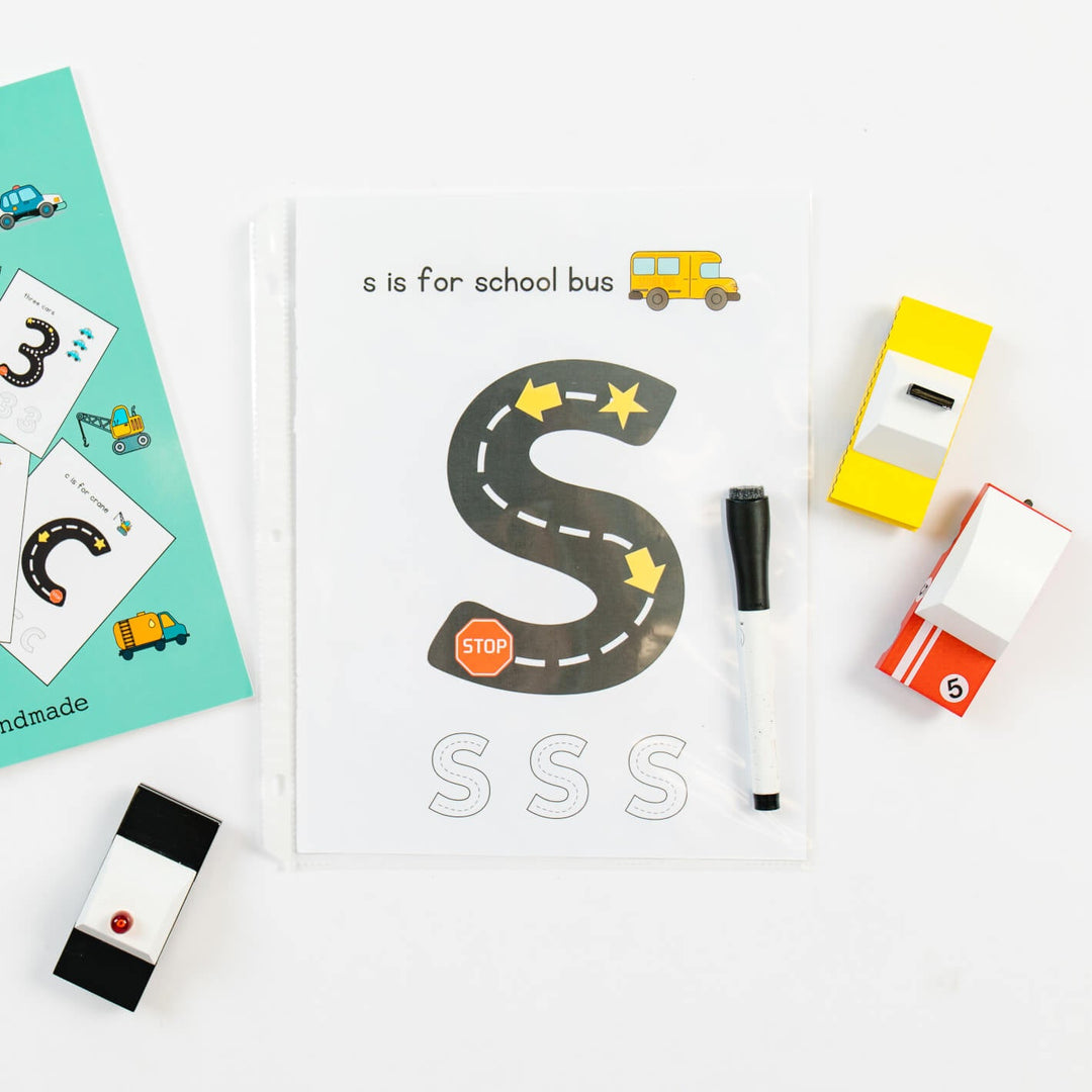 Road Trace Activity Book: Alphabet &amp; Numbers Learning