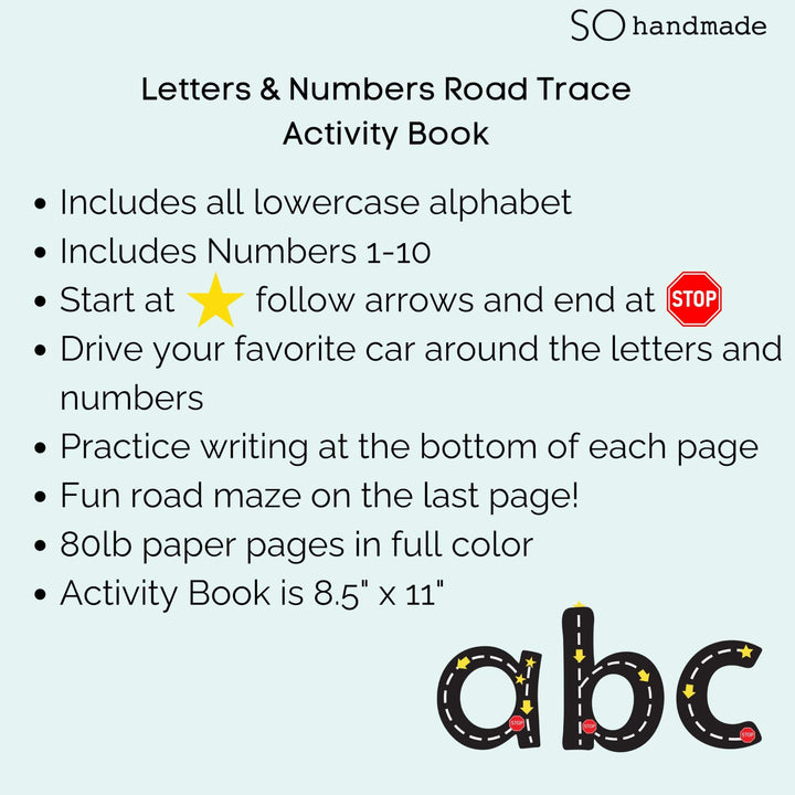 Road Trace Activity Book: Alphabet &amp; Numbers Learning