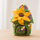 Sunflower Meadow fairy home with a sunflower-petal roof for fairy-village play · view 1