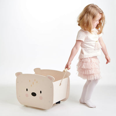 Tender Leaf Pull Along Bear Cart