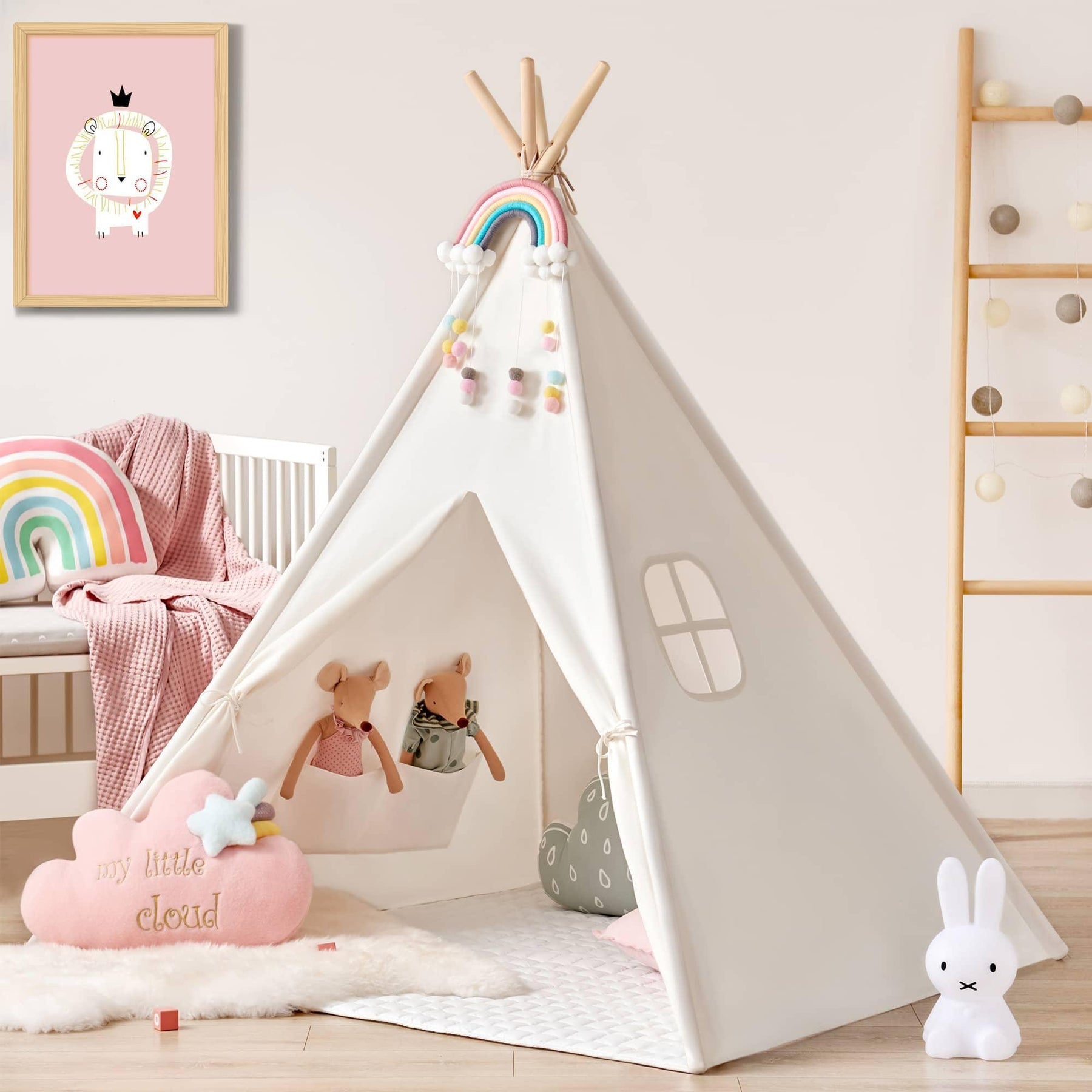 small teepee tent Tiny Land Kids Teepee Tent Children Play Tent with Mat & Carry Case