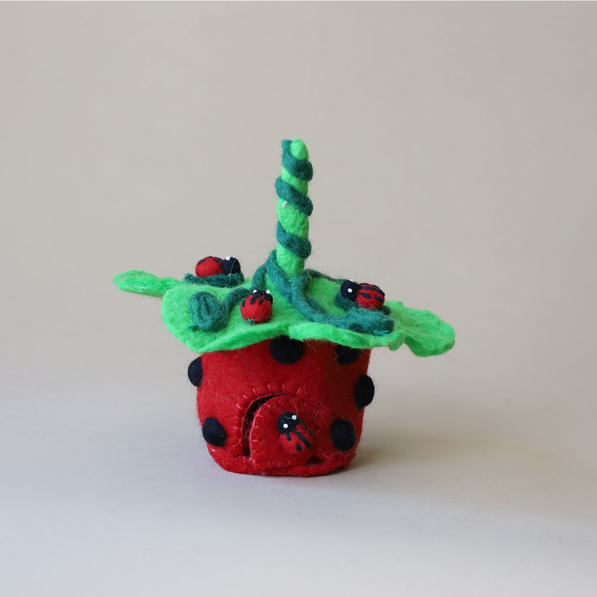 Tiny Felt Red Ladybird Home