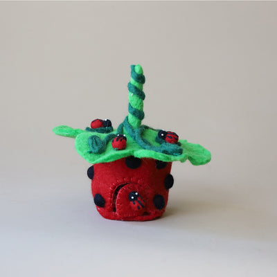 Tiny Felt Red Ladybird Home