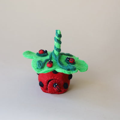 Tiny Felt Red Ladybird Home