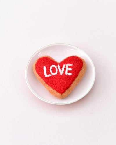 Pre-Order Felt "Love" Heart Icing Cookie (Ships in late January)