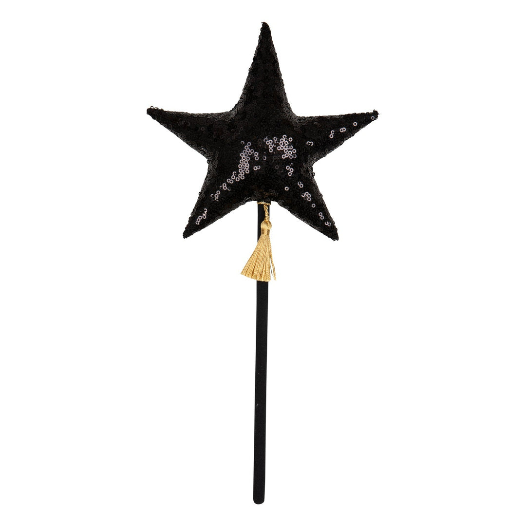 “Black Sequins” Crown and Wand Magic Set