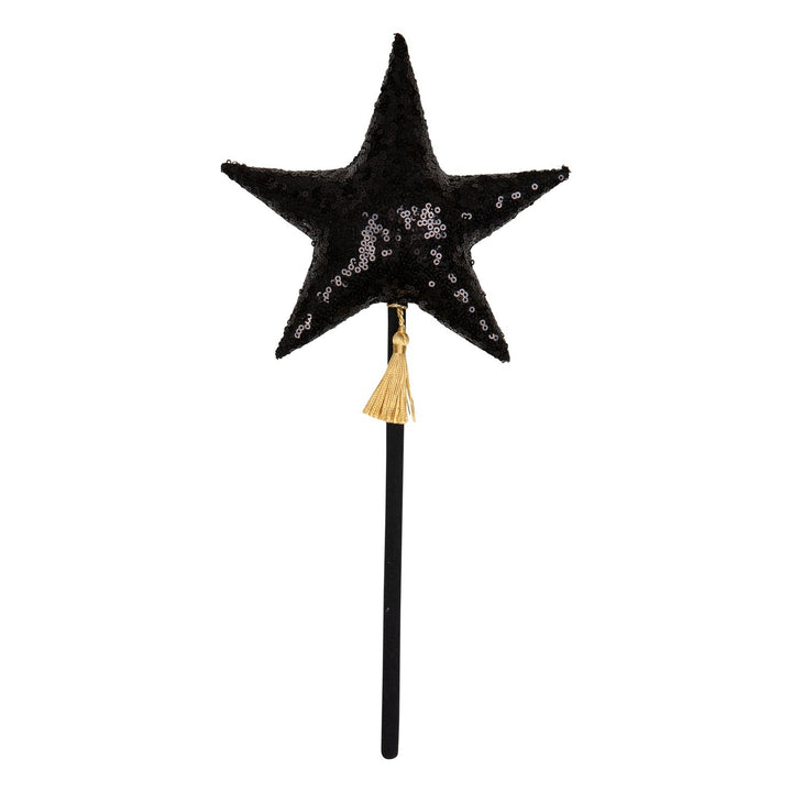 “Black Sequins” Crown and Wand Magic Set