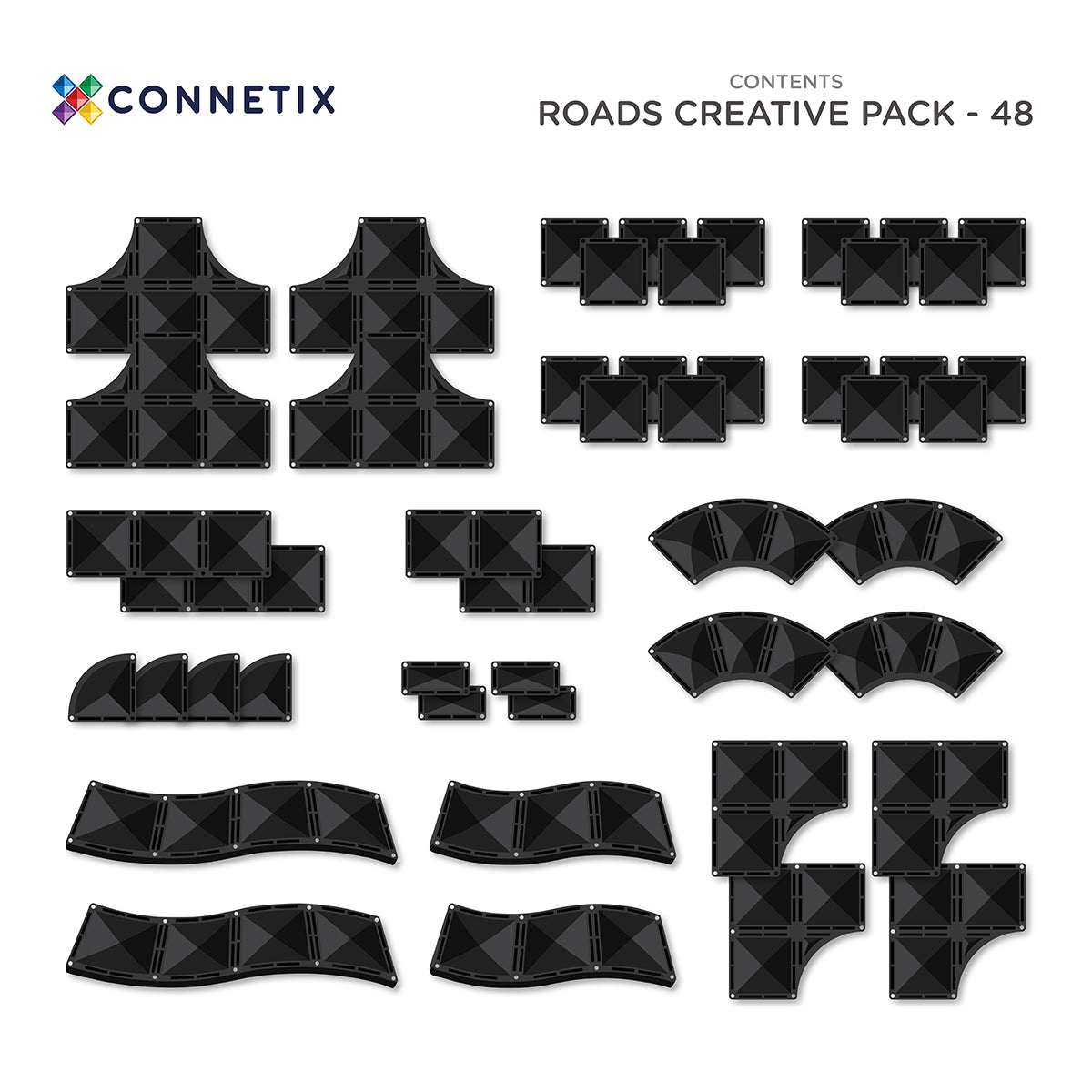 Connetix Tiles Creative Roads Pack 48 pc