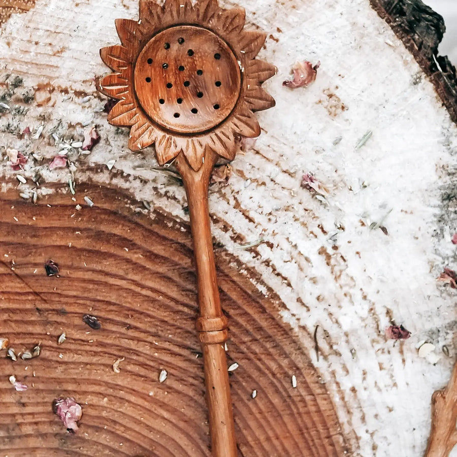Wild Mountain Child Sunflower Slotted Spoon