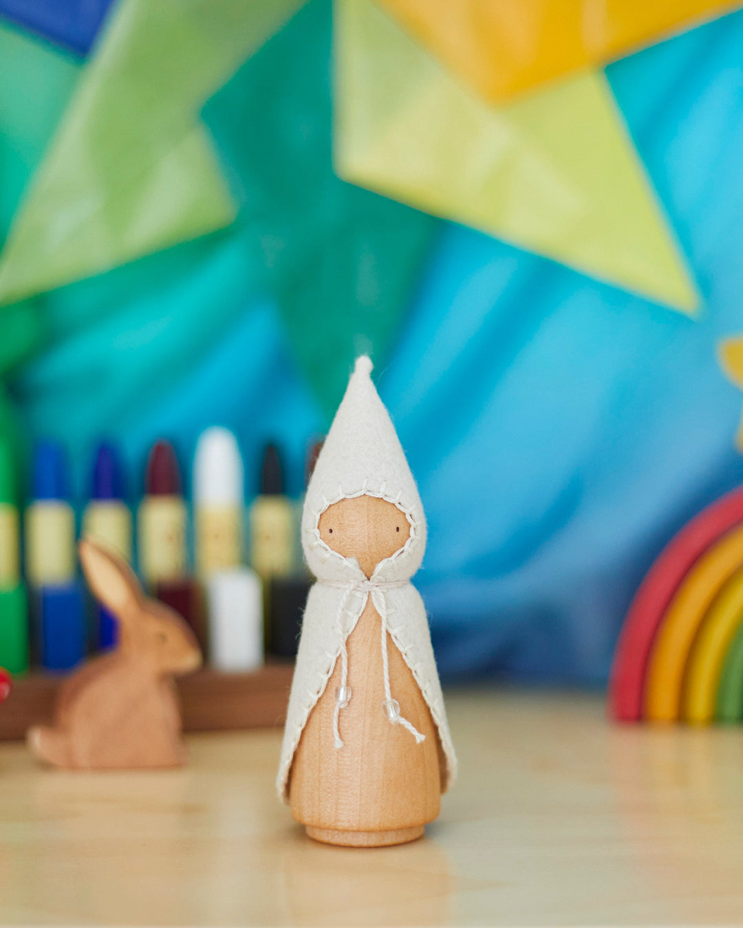 Colors of the Week Wooden Gnome Set