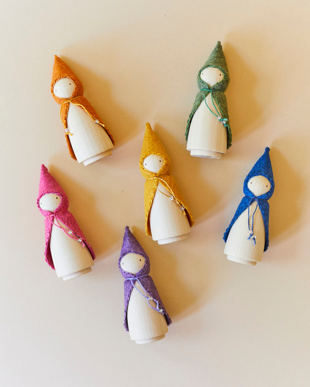 Colors of the Week Wooden Gnome Set