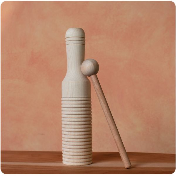 Wood Tone Block Instrument with Mallet