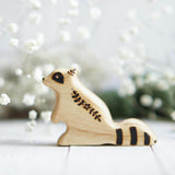 Wooden Baby Raccoon, Sitting · view 2