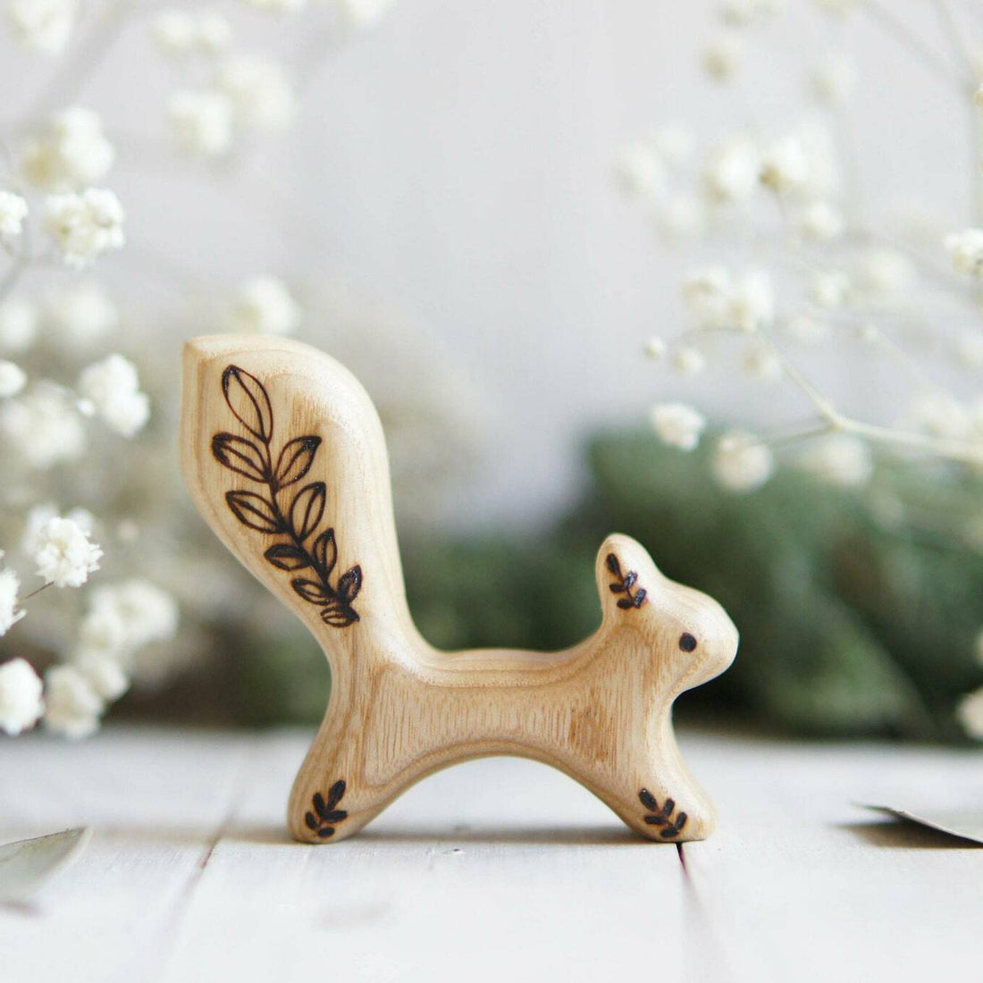Wooden Baby Squirrel, Running