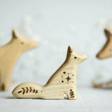 Wooden Baby Wolf, Sitting · view 2